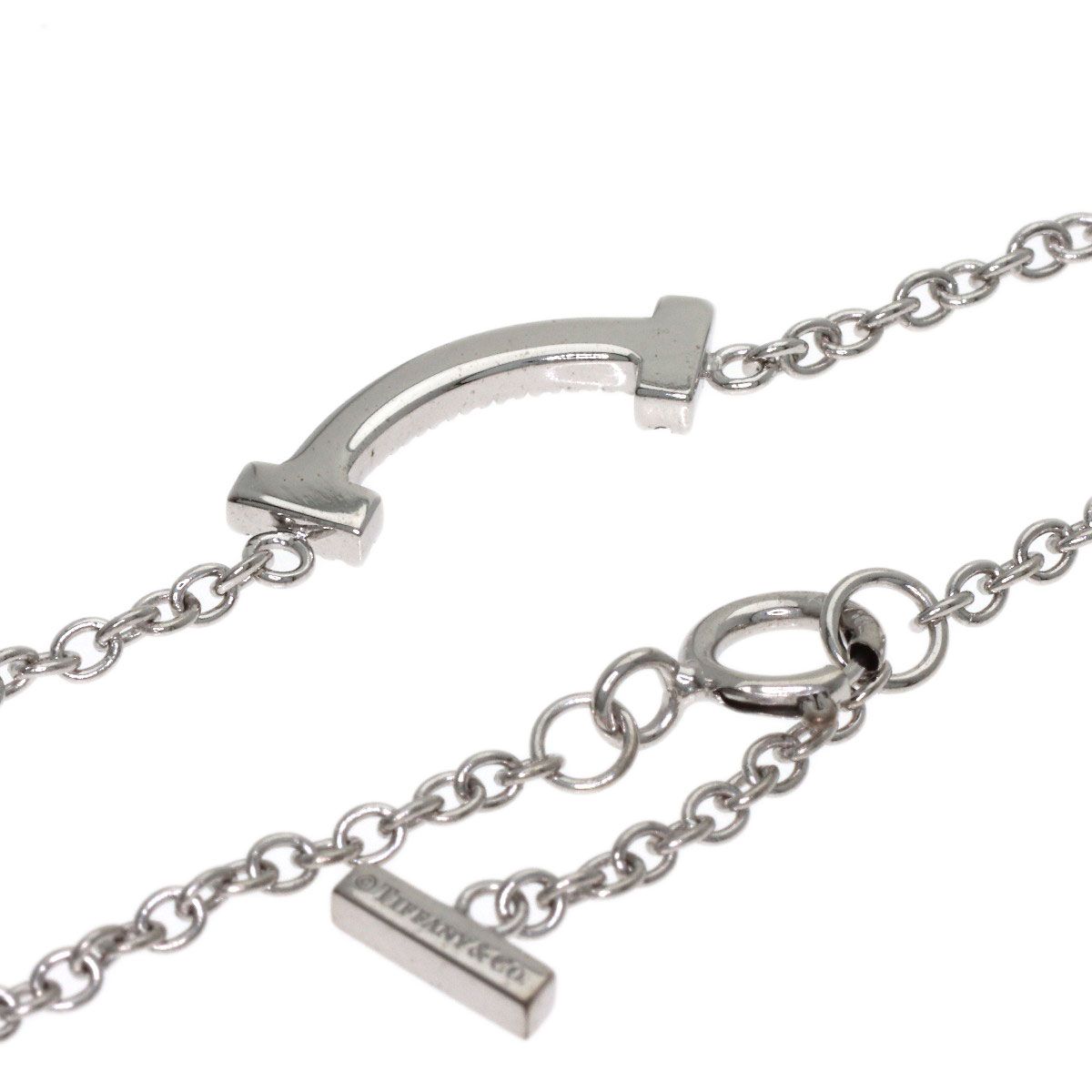Tiffany & Co T Smile Mini Diamond Bracelet 18K White Gold — view 3