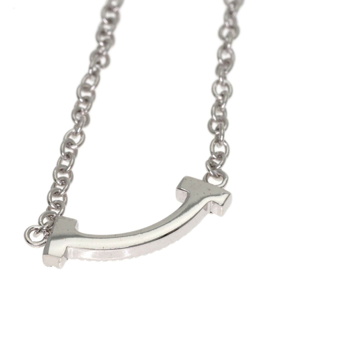 Tiffany & Co T Smile Mini Diamond Bracelet 18K White Gold — view 6