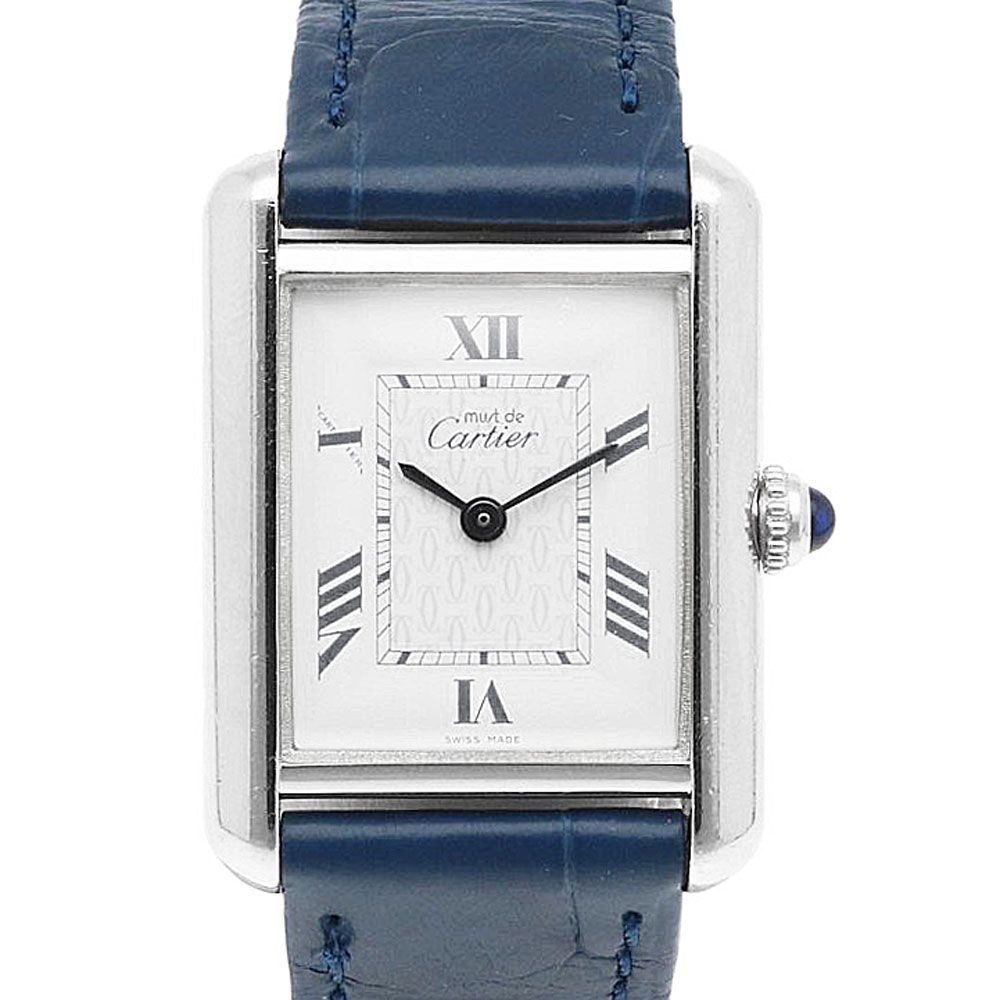 Cartier Must Tank MM Watch 925 Sterling Silver Quartz