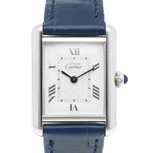 Cartier Must Tank MM Watch 925 Sterling Silver Quartz