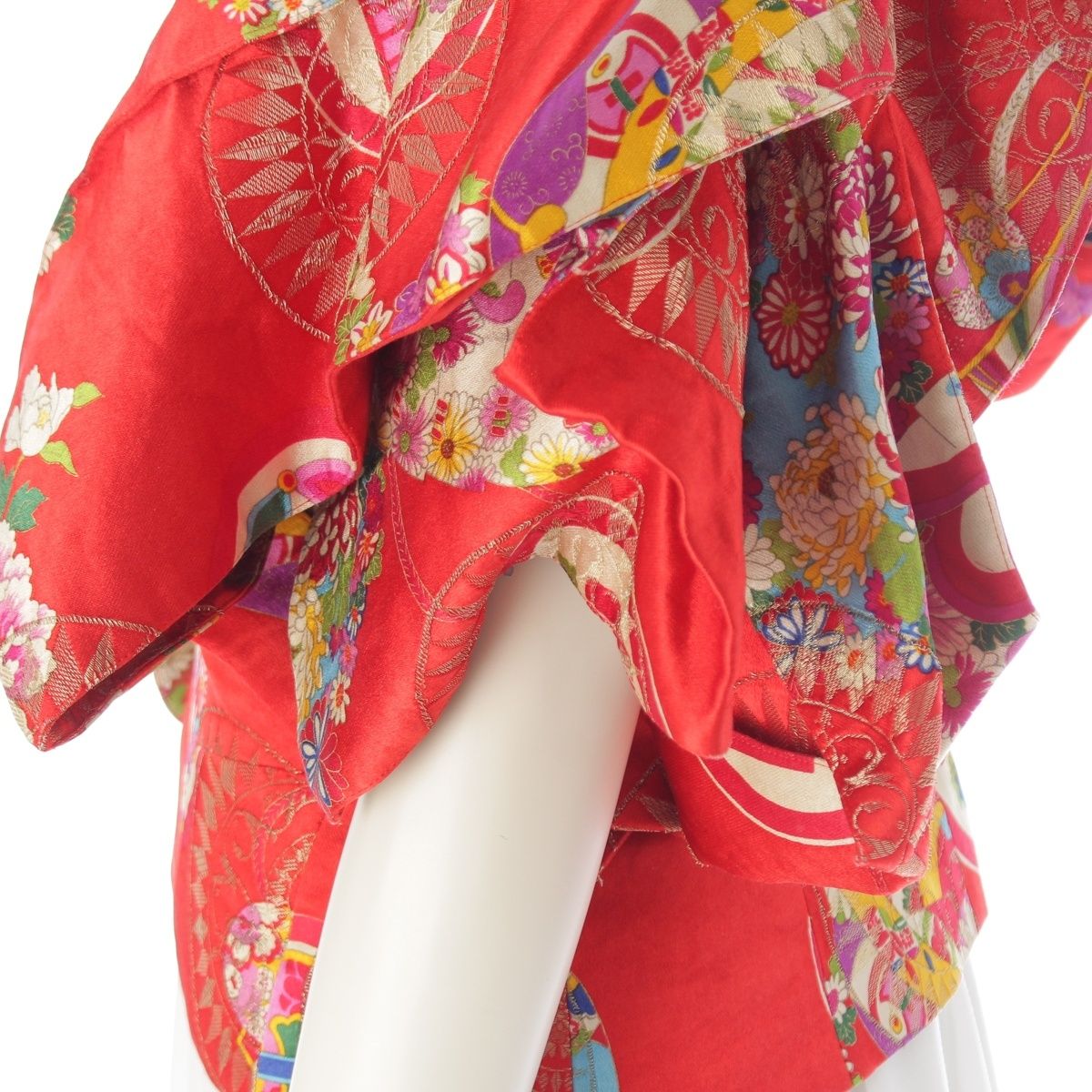Dior Galliano Era by John Silk Cube Kimono Jacket Red Multicolor 38 — view 7