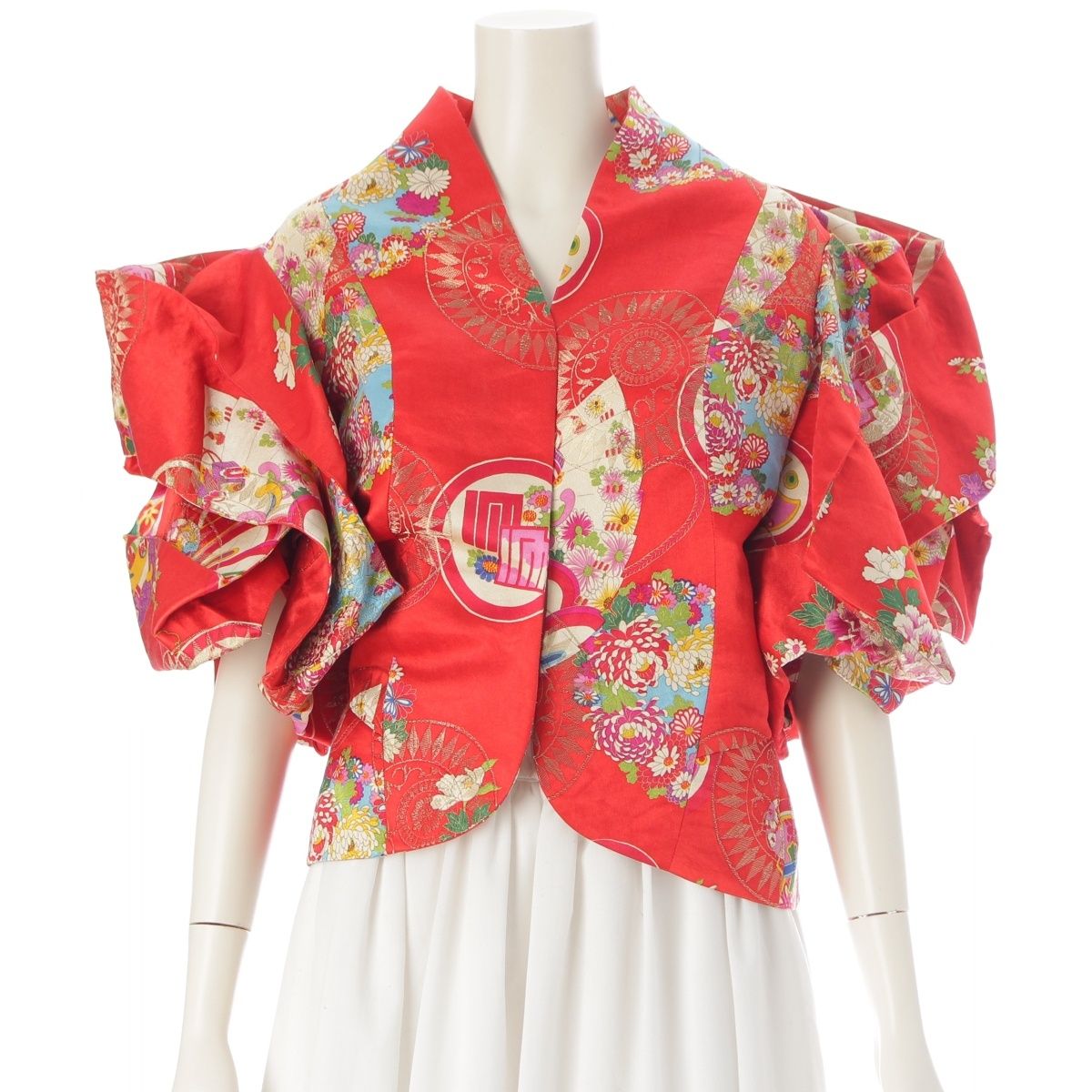 Dior Galliano Era by John Silk Cube Kimono Jacket Red Multicolor 38 — view 2