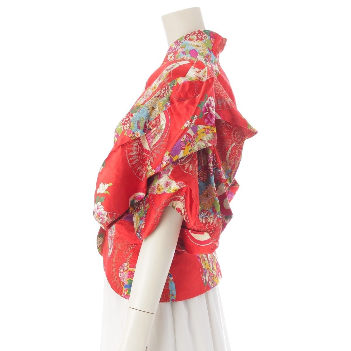 Dior Galliano Era by John Silk Cube Kimono Jacket Red Multicolor 38 — view 3