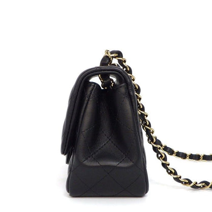 Chanel Shoulder Bag Quilted Mini Classic and Later Black Lambskin — view 3