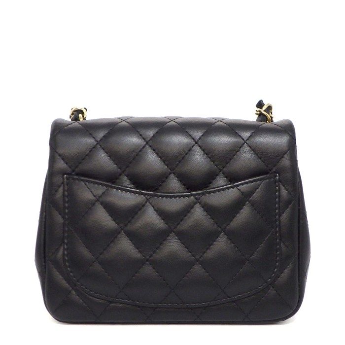 Chanel Shoulder Bag Quilted Mini Classic and Later Black Lambskin — view 2