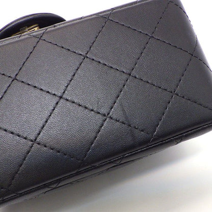 Chanel Shoulder Bag Quilted Mini Classic and Later Black Lambskin — view 8