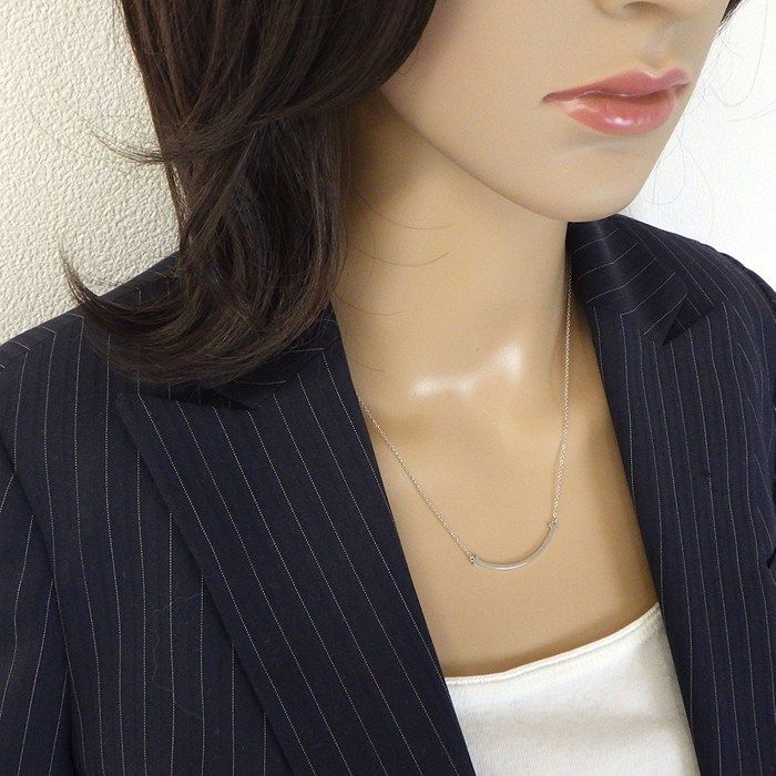 Tiffany & Co Necklace T Smile Small 18K White Gold — view 6