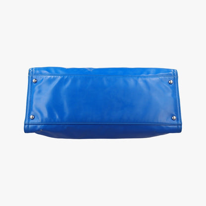 Chanel CC Logo Shopping Blue Patent — view 3