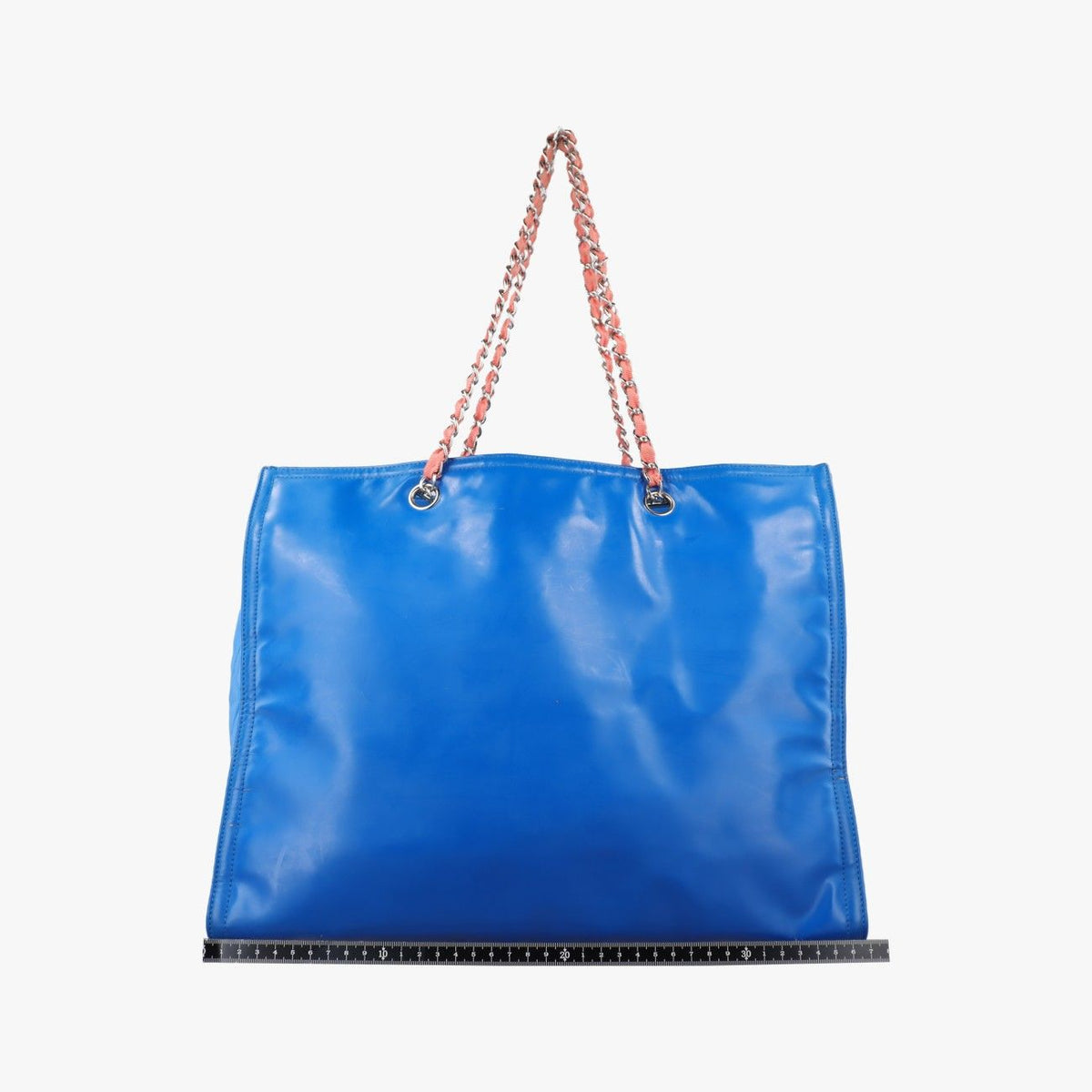Chanel CC Logo Shopping Blue Patent — view 2