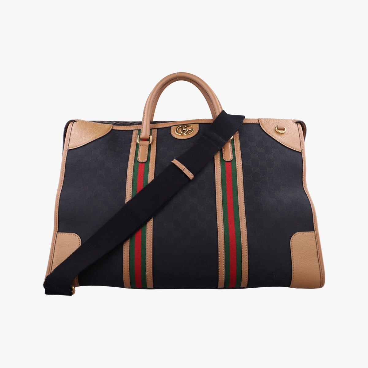 Gucci Ophidia Black Brown Canvas Leather