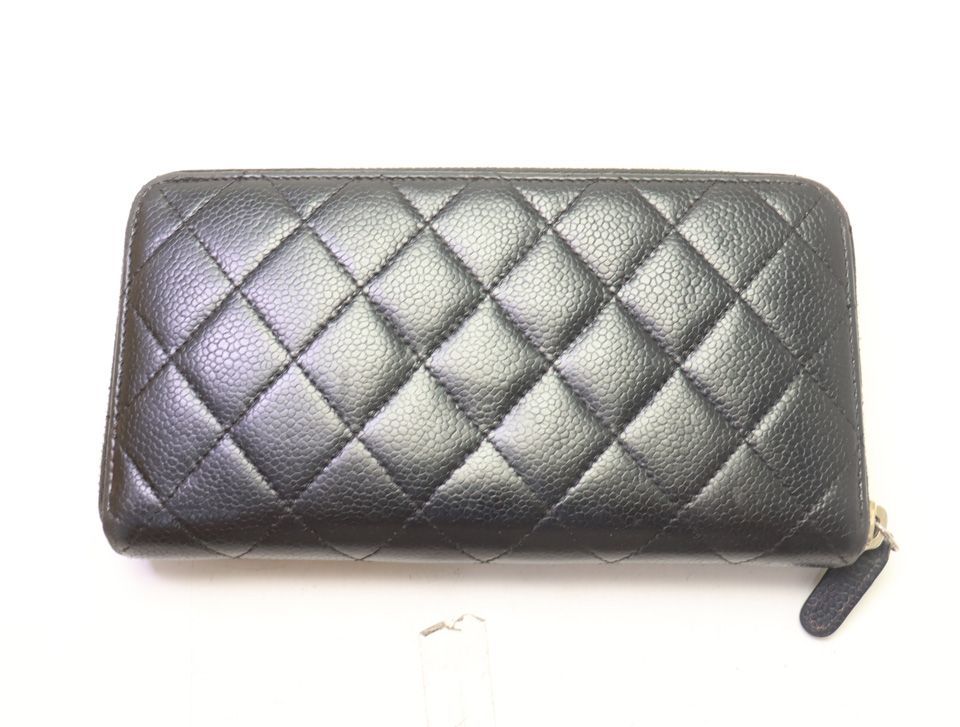 Chanel Quilted Caviar Leather Zip Around Wallet — view 2