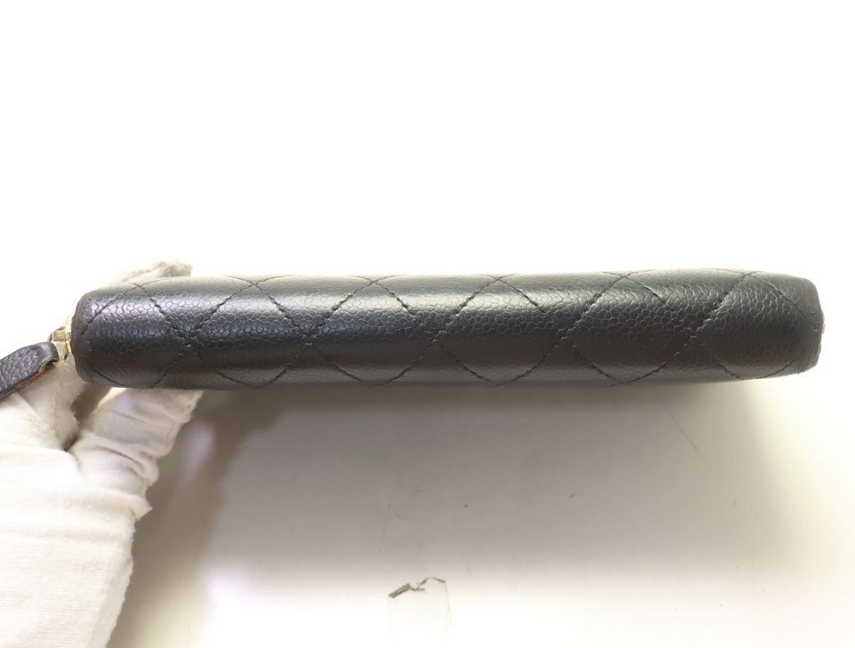 Chanel Quilted Caviar Leather Zip Around Wallet — view 3
