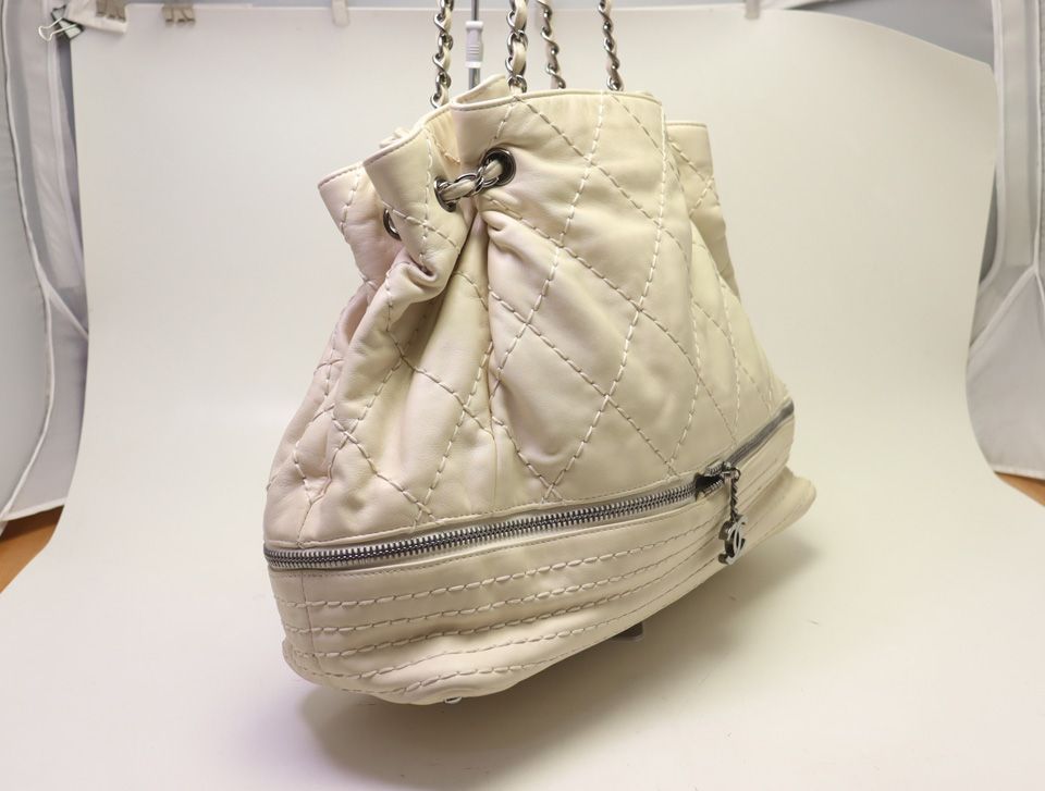 Chanel Leather Chain Tote Bag — view 4