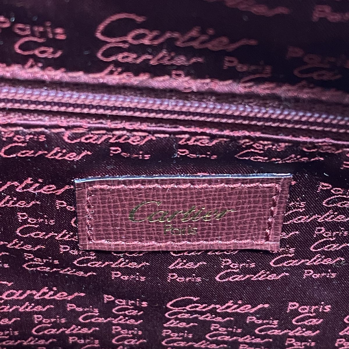 Cartier Handbag Must Leather Bordeaux Gold — view 5