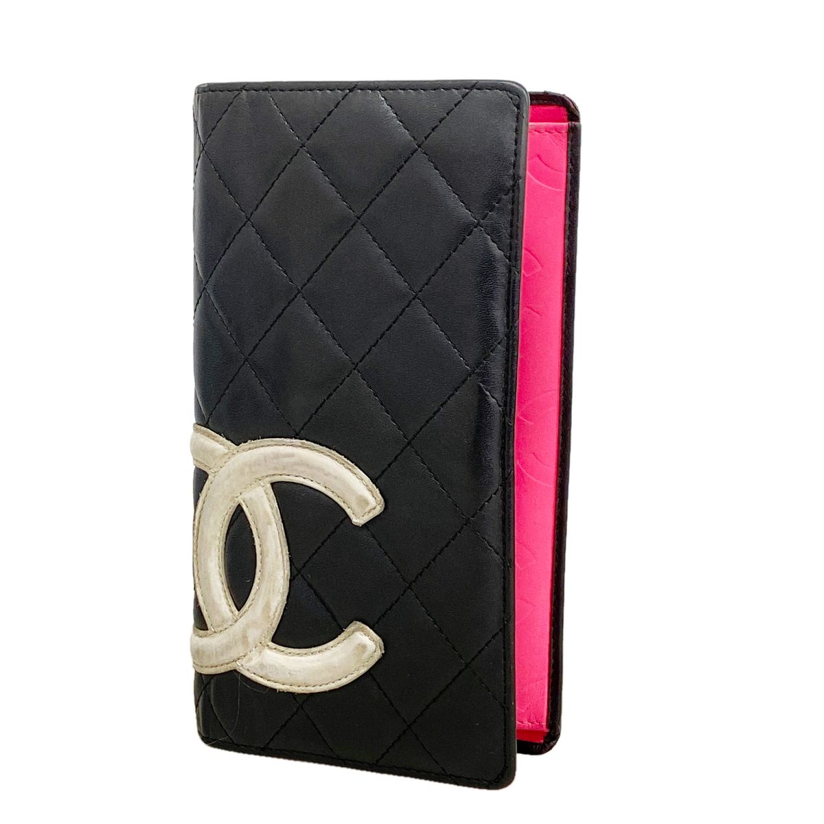 Chanel Wallet Cambon Lambskin Black Silver