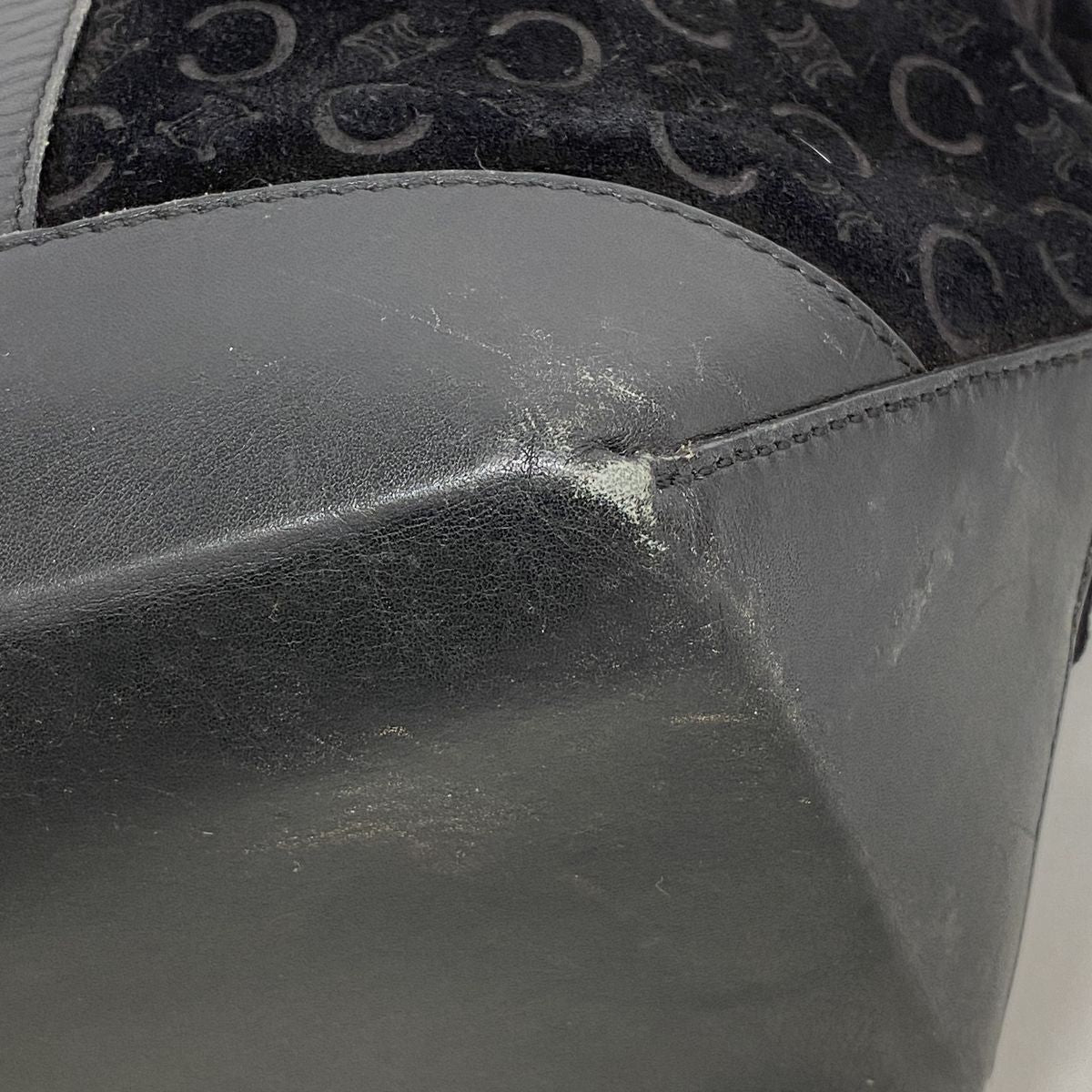 Celine Tote Bag C Macadam Suede Black Silver — view 6