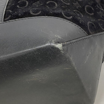 Celine Tote Bag C Macadam Suede Black Silver — view 6
