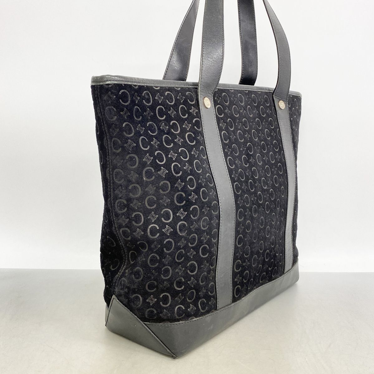 Celine Tote Bag C Macadam Suede Black Silver — view 2