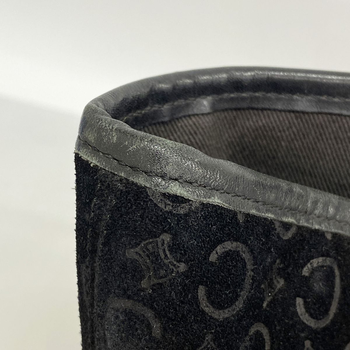 Celine Tote Bag C Macadam Suede Black Silver — view 7