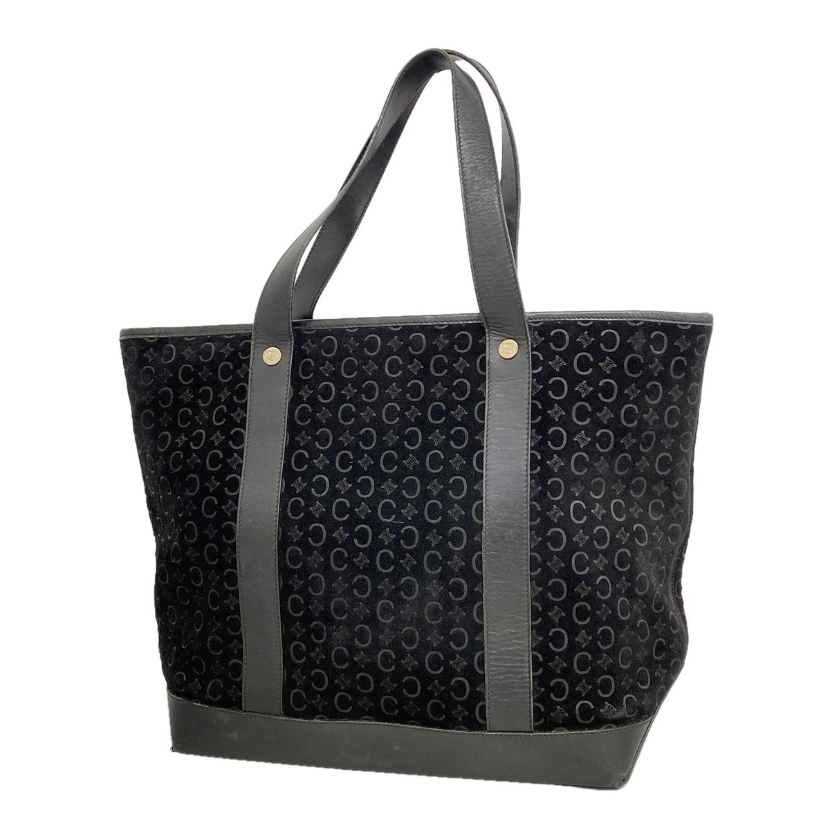 Celine Tote Bag C Macadam Suede Black Silver