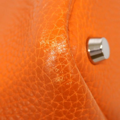 Hermes Handbag Picotin PM Taurillon Clemence Orange Silver — view 6