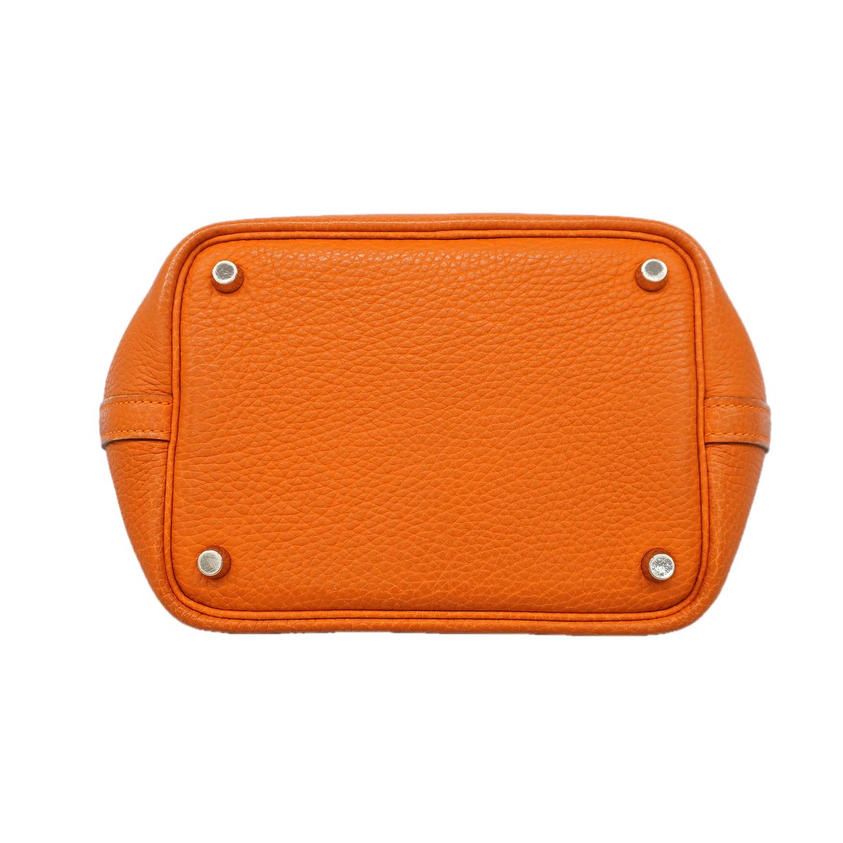 Hermes Handbag Picotin PM Taurillon Clemence Orange Silver — view 3