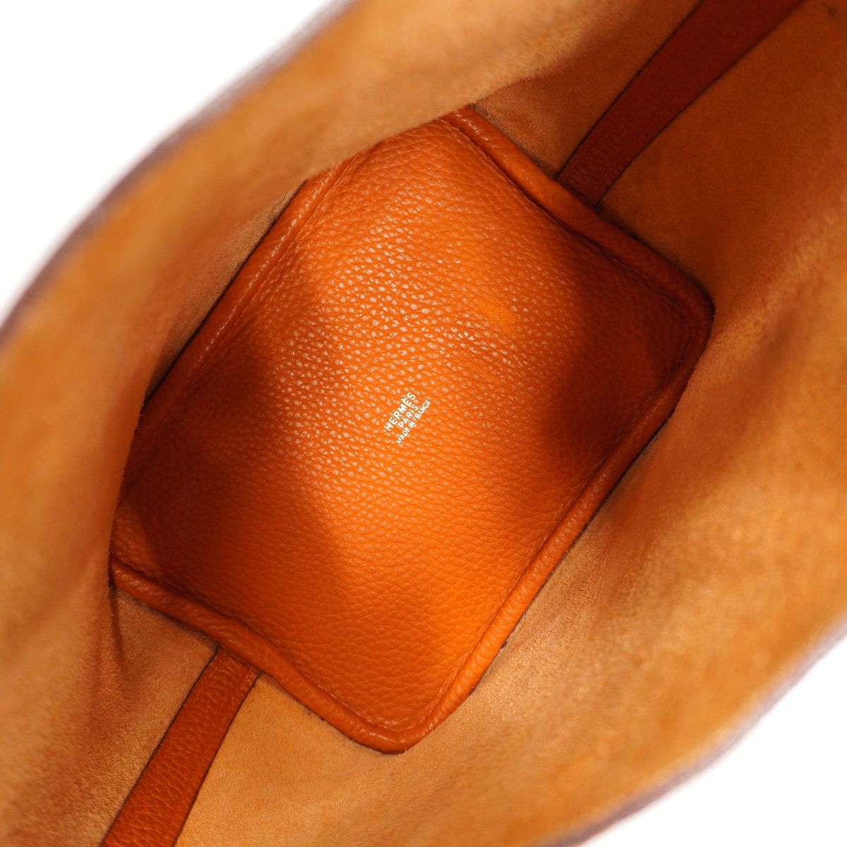 Hermes Handbag Picotin PM Taurillon Clemence Orange Silver — view 4