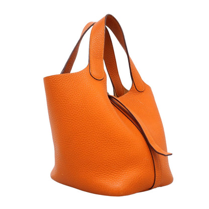 Hermes Handbag Picotin PM Taurillon Clemence Orange Silver — view 2