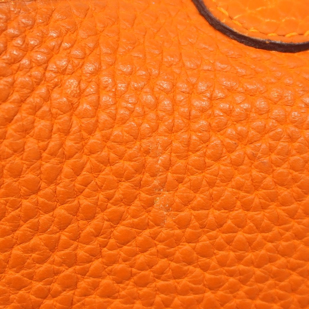 Hermes Handbag Picotin PM Taurillon Clemence Orange Silver — view 7