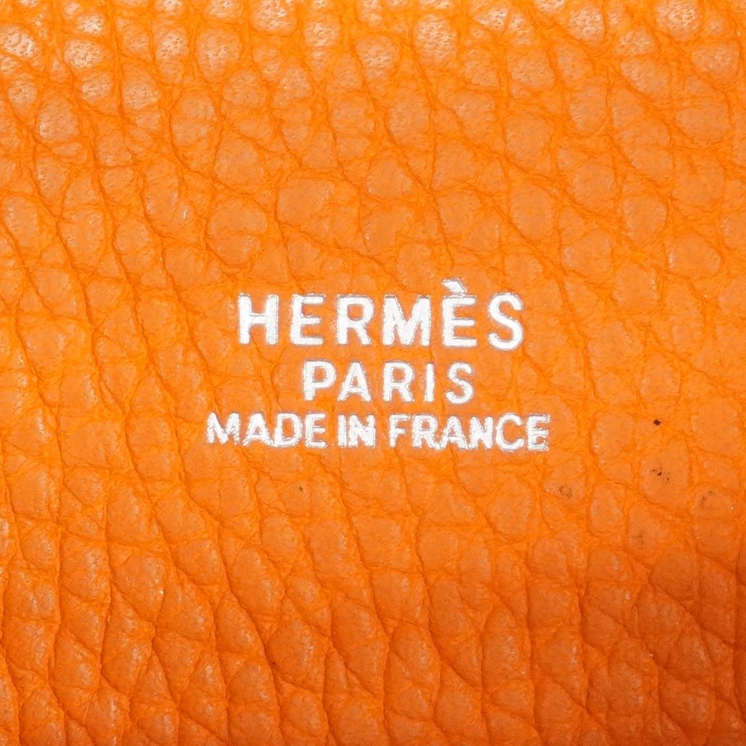Hermes Handbag Picotin PM Taurillon Clemence Orange Silver — view 5