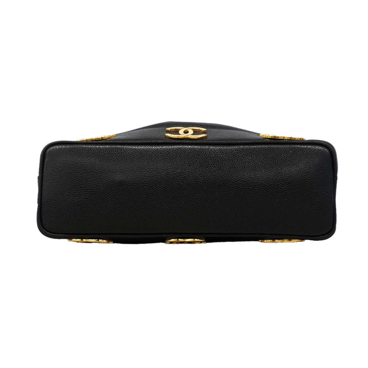 Chanel Shoulder Bag Triple Coco Caviar Leather Black Gold — view 3