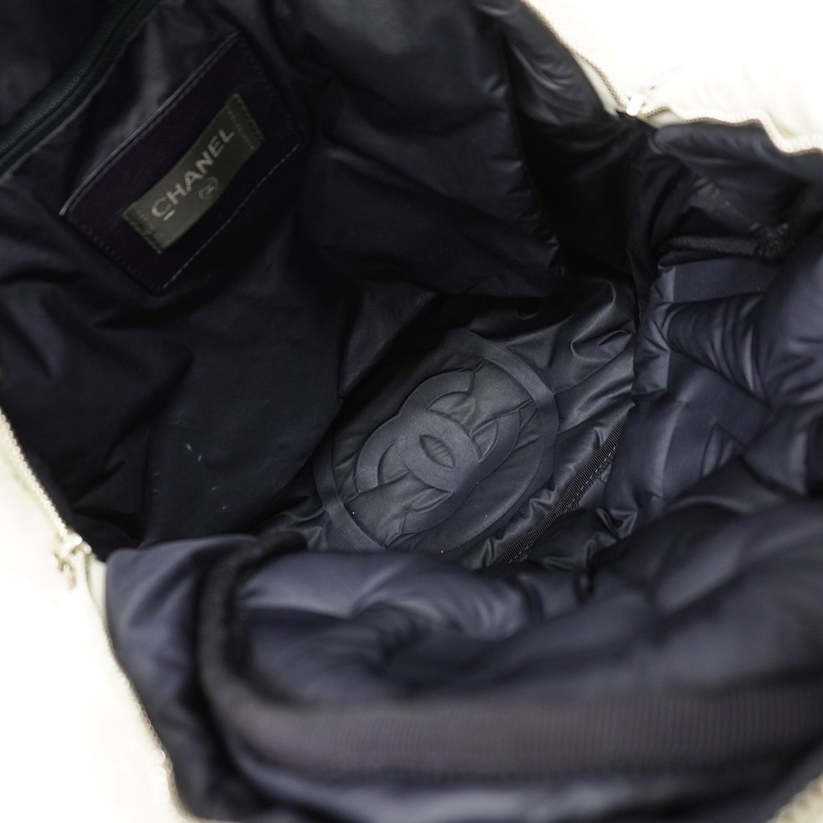 Chanel Backpack Coco Neige Nylon White Silver — view 4