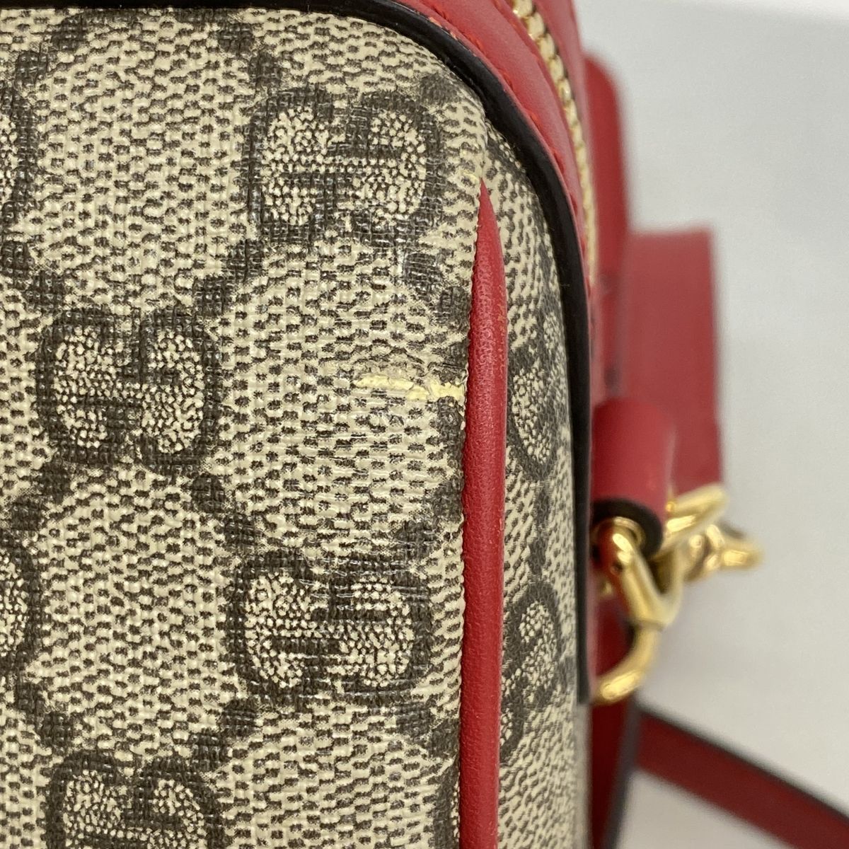 Gucci Handbag GG Supreme Brown Red Gold 2-Way Bag — view 7