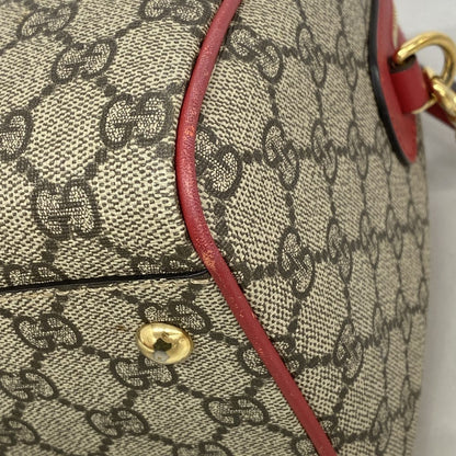 Gucci Handbag GG Supreme Brown Red Gold 2-Way Bag — view 6