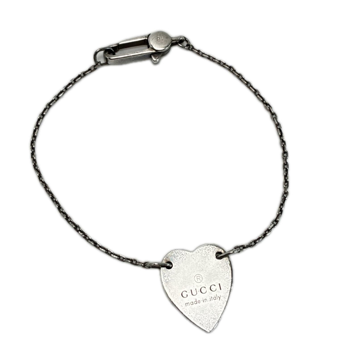 Gucci Heart Plate 925 Sterling Silver Bracelet