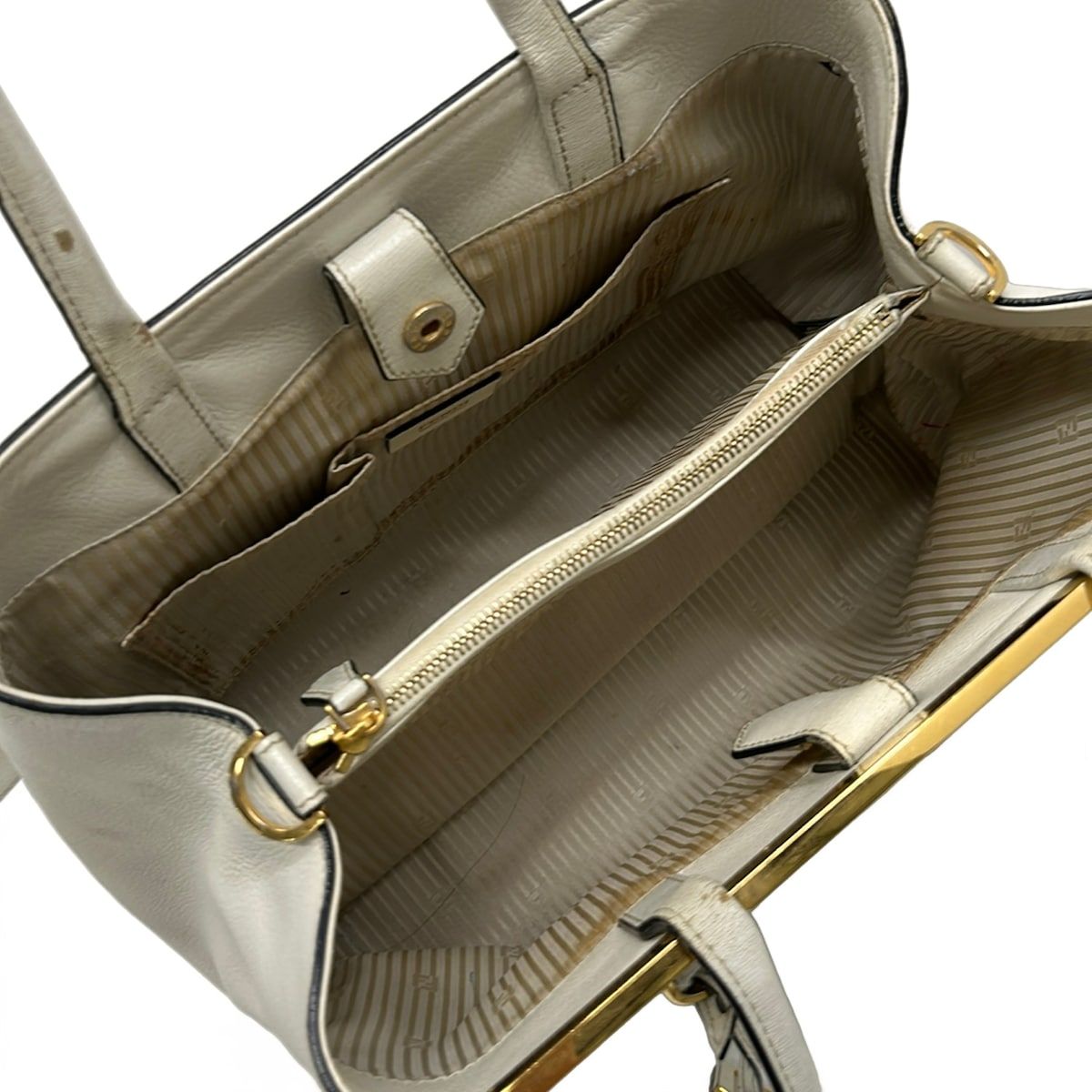 Fendi Tote Bag Toujours Ivory Leather — view 7