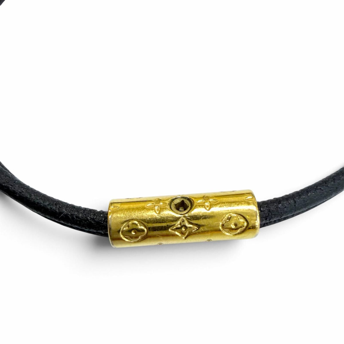 Louis Vuitton Cadena Motif LV Padlock Bracelet Gold Black — view 6