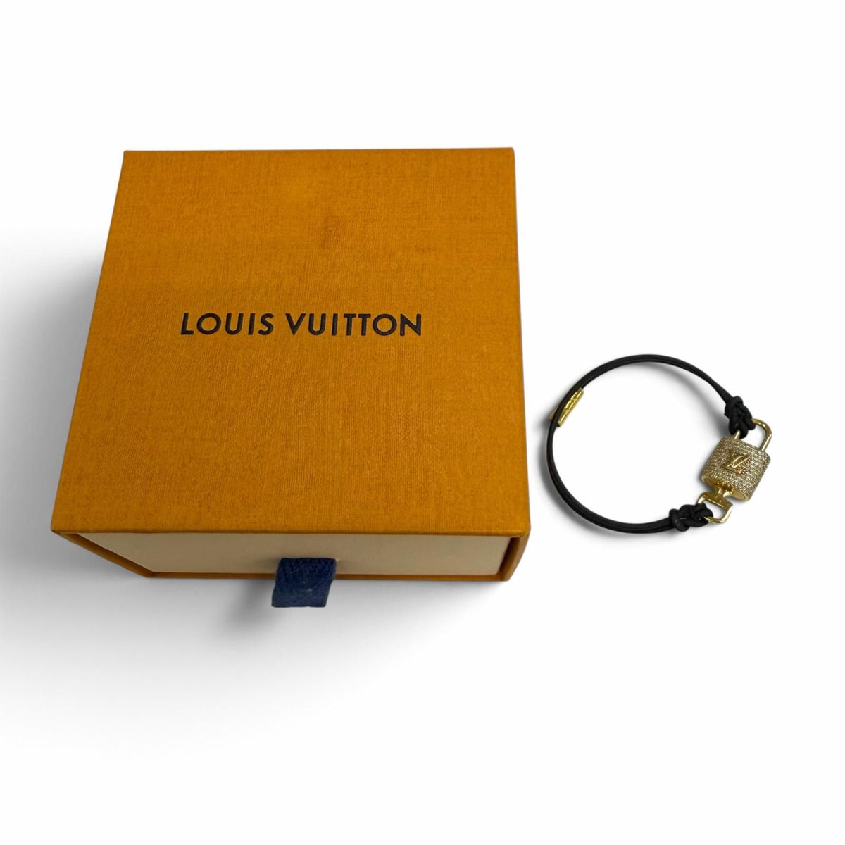 Louis Vuitton Cadena Motif LV Padlock Bracelet Gold Black — view 2