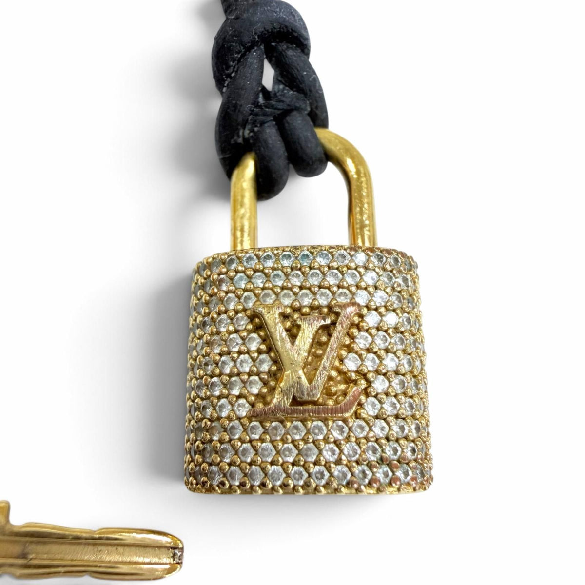 Louis Vuitton Cadena Motif LV Padlock Bracelet Gold Black — view 5