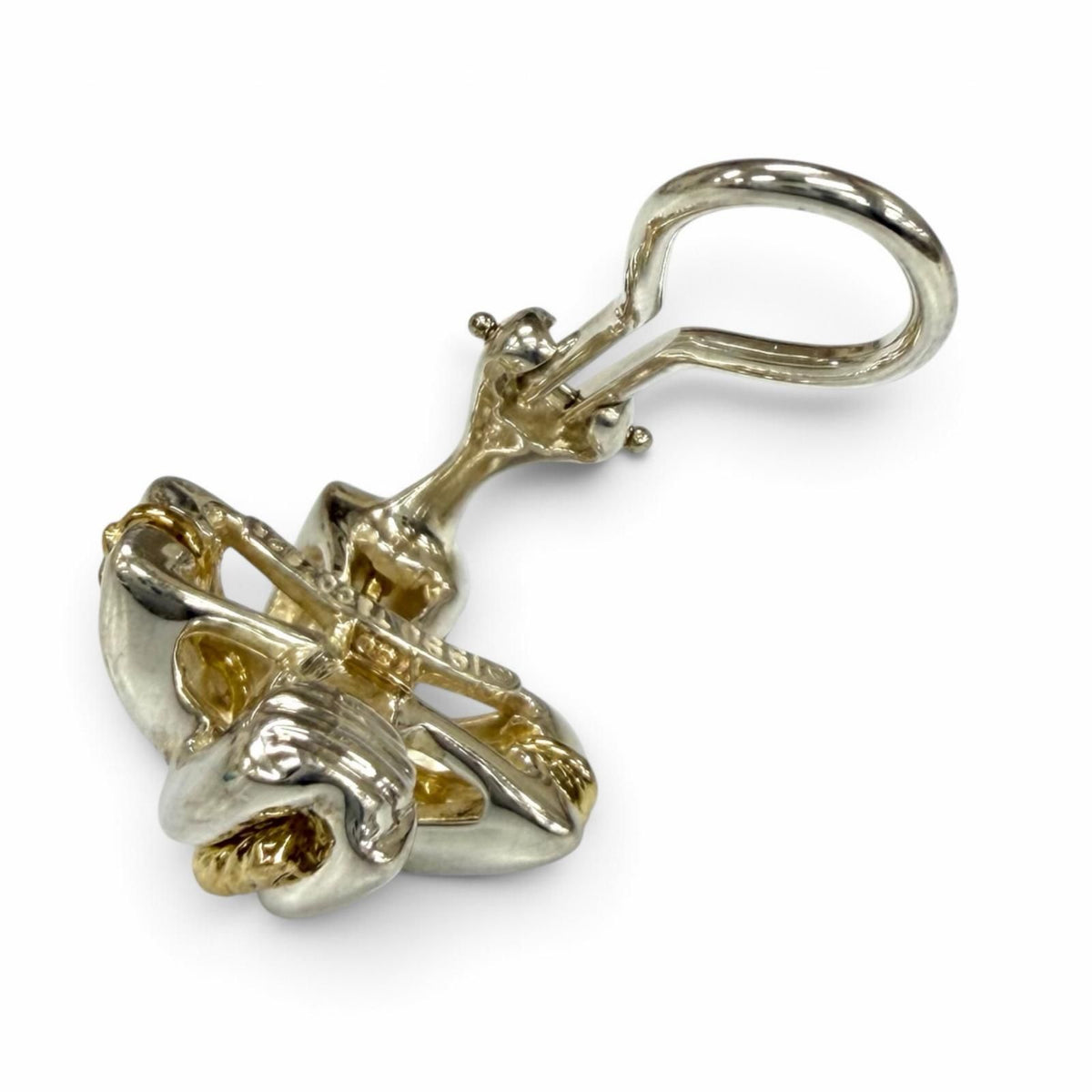 Tiffany & Co Vintage Signature Cross Earrings Silver Gold — view 5