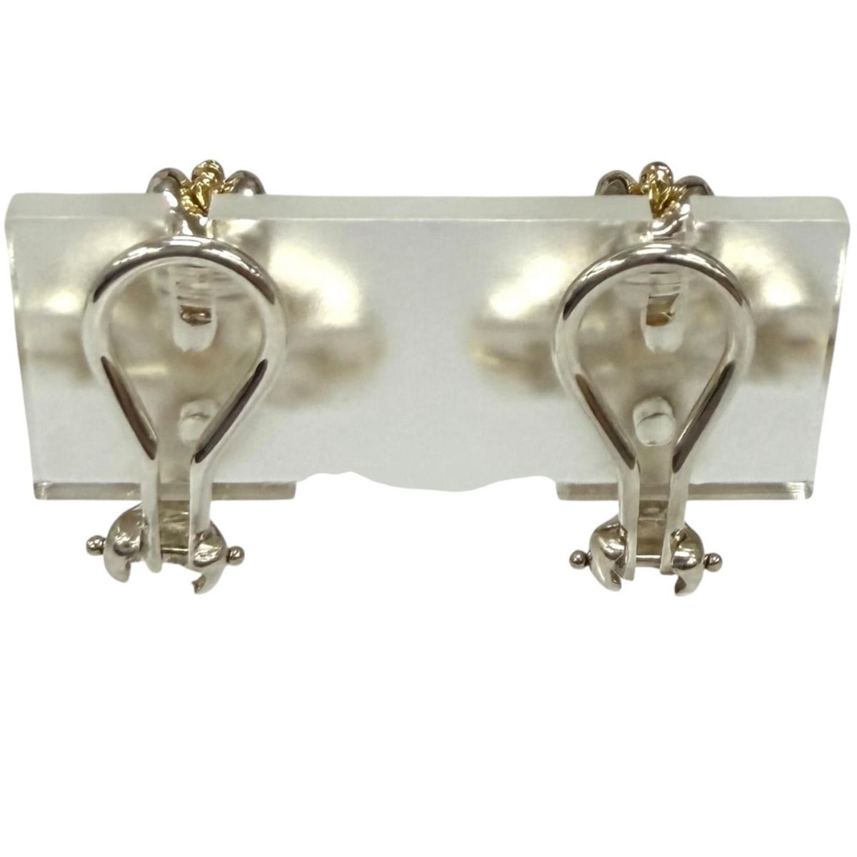 Tiffany & Co Vintage Signature Cross Earrings Silver Gold — view 4