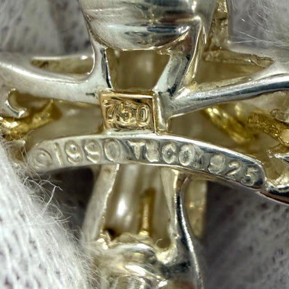 Tiffany & Co Vintage Signature Cross Earrings Silver Gold — view 7