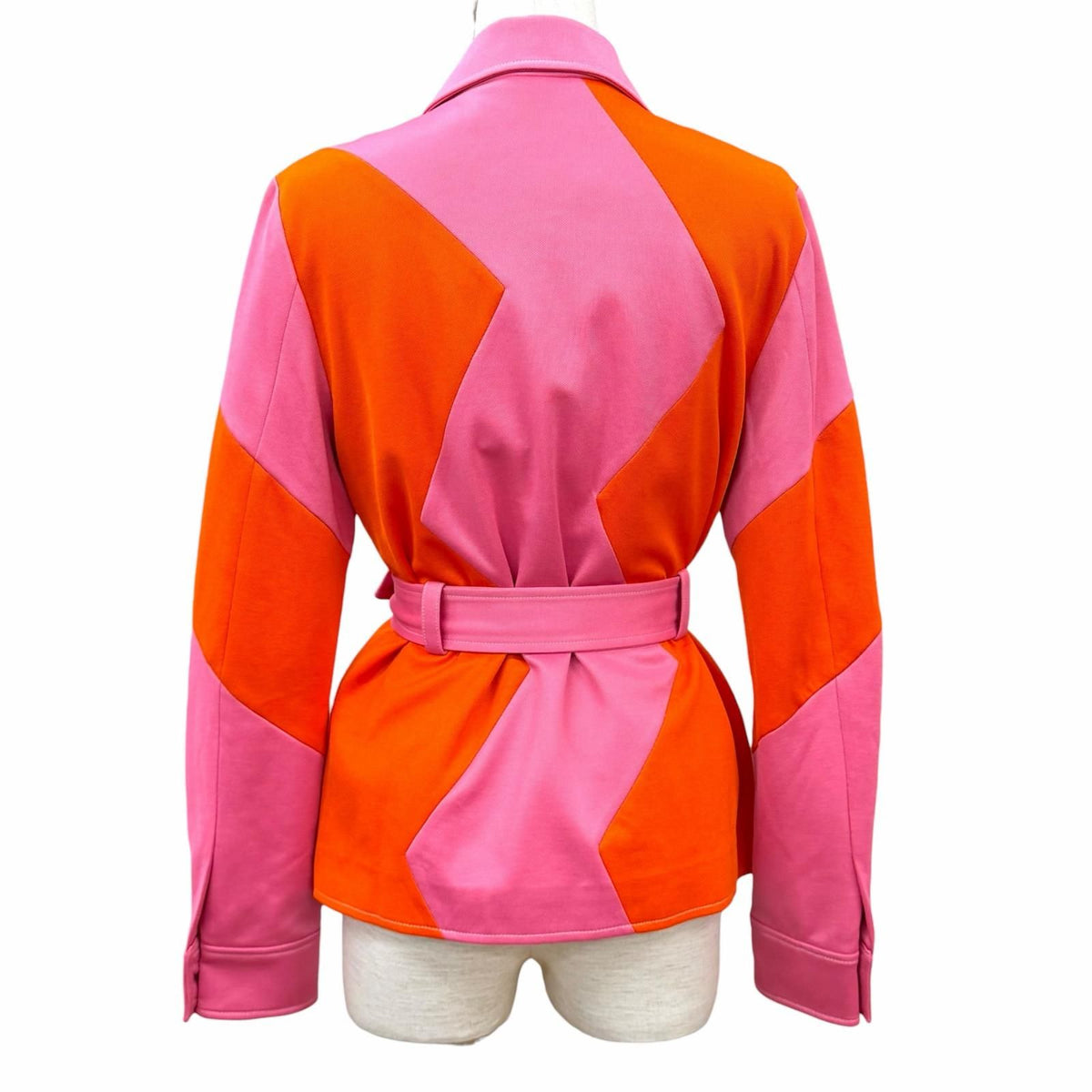 Gucci Cotton Mixed with Belt Rabbit Embroidery Bicolor Picket Jacket Multi XS — view 4