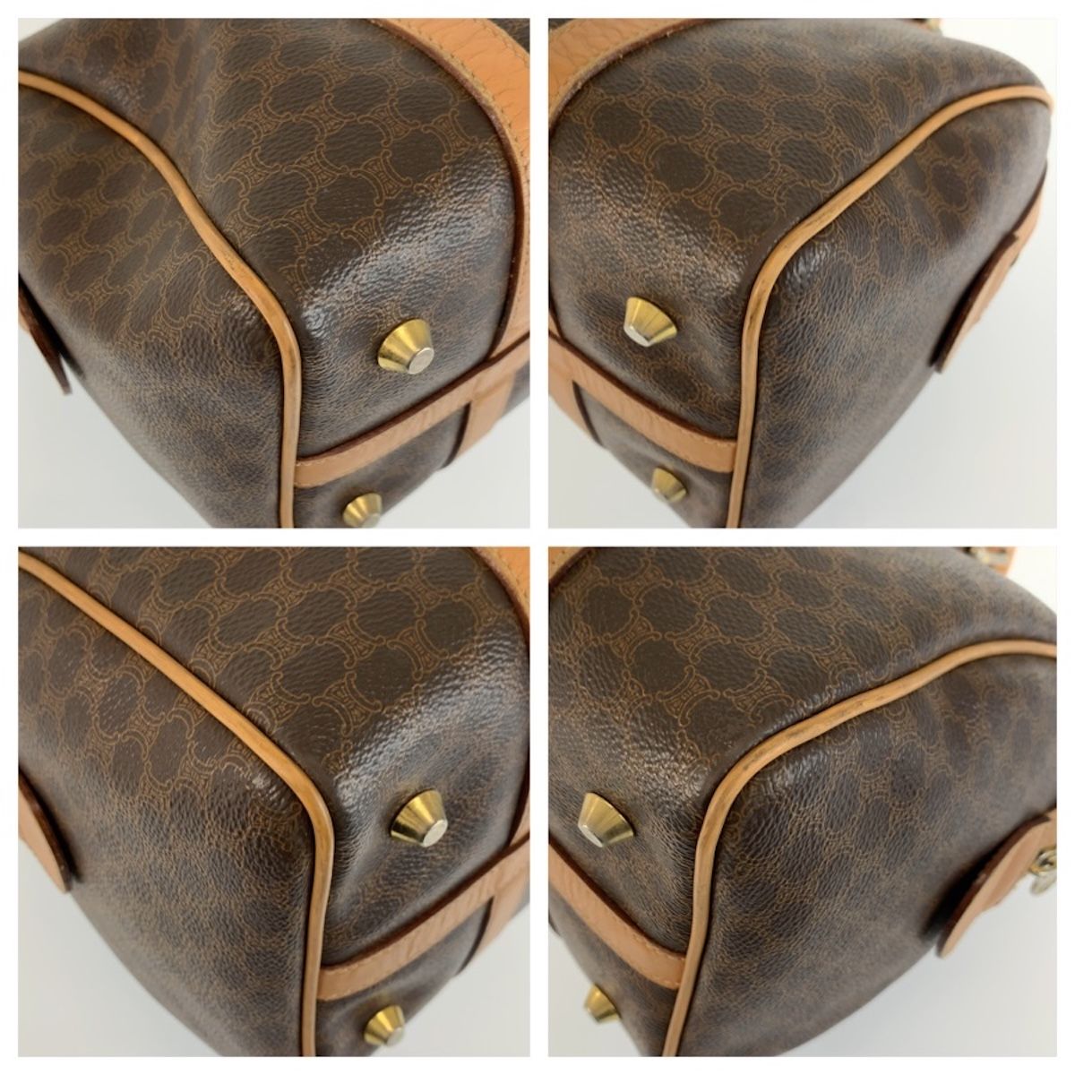 Celine Vintage Macadam Brown Leather Mini Boston Bag — view 4