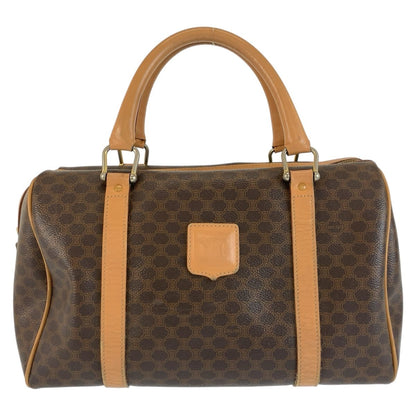Celine Vintage Macadam Brown Leather Mini Boston Bag