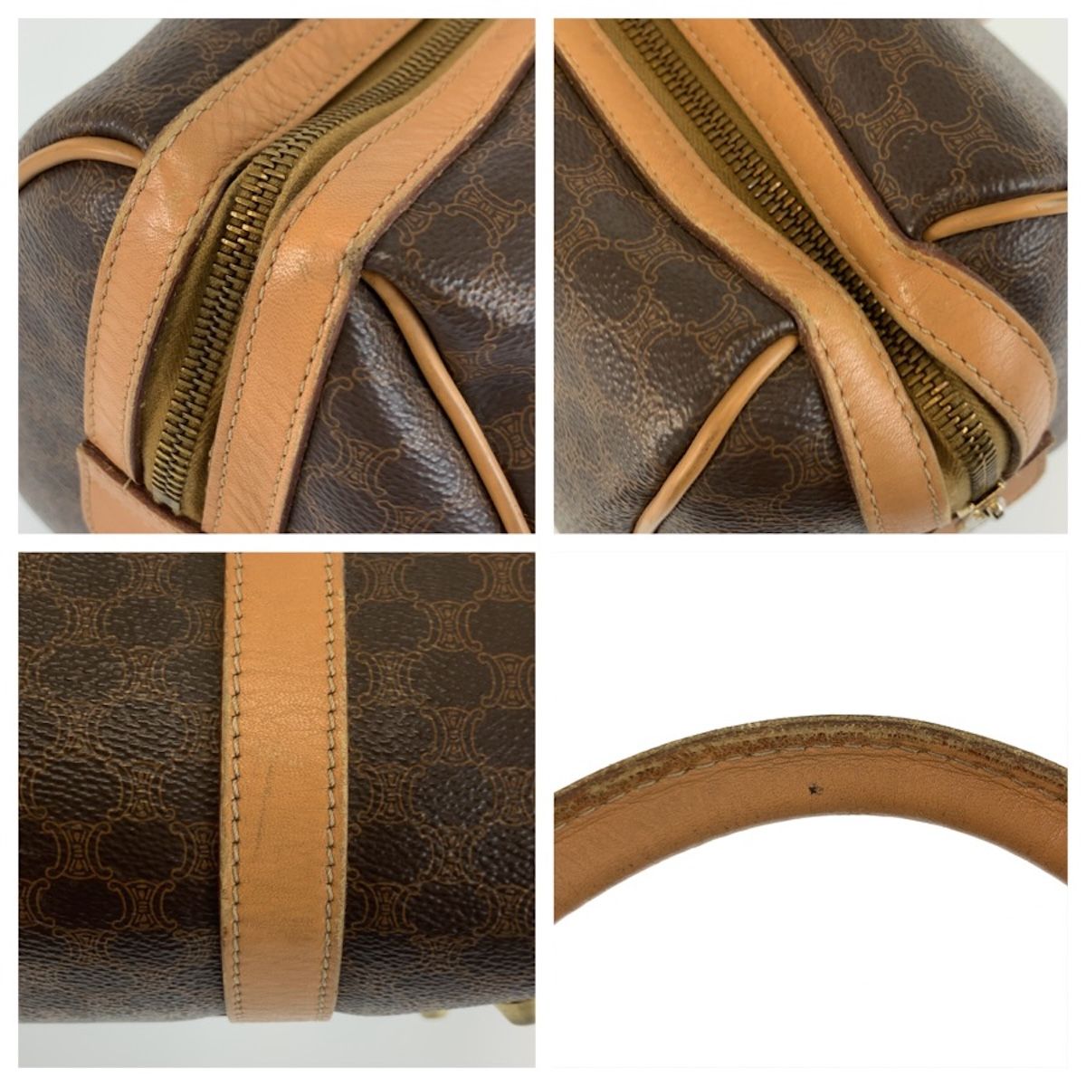 Celine Vintage Macadam Brown Leather Mini Boston Bag — view 6