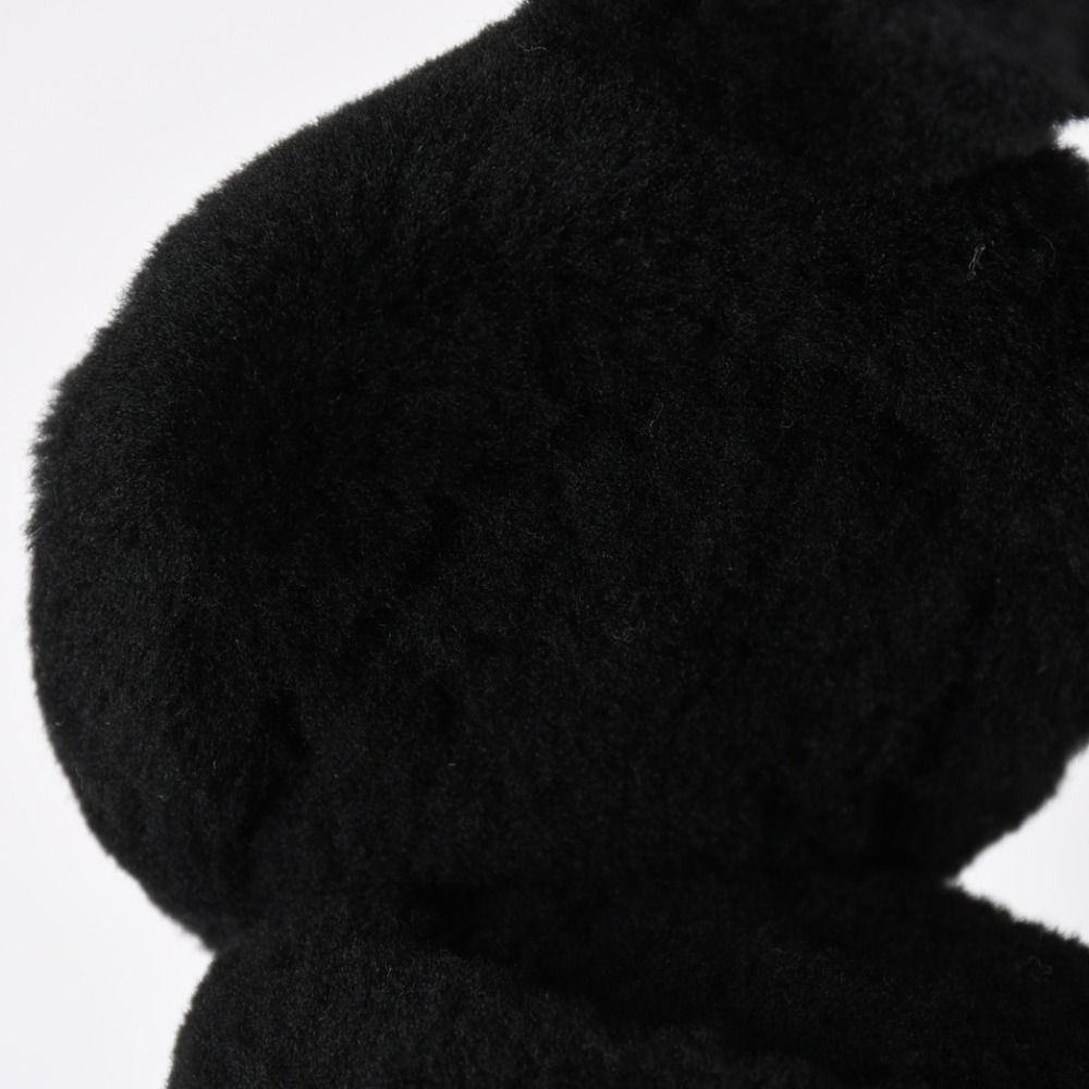 Chanel Coco Neige Ear Muffs CC Logo Lamb Shearling Black White — view 5
