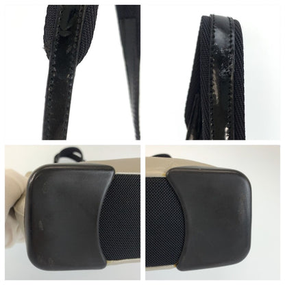 Prada Silver Black Leather Tote Shoulder Bag — view 6
