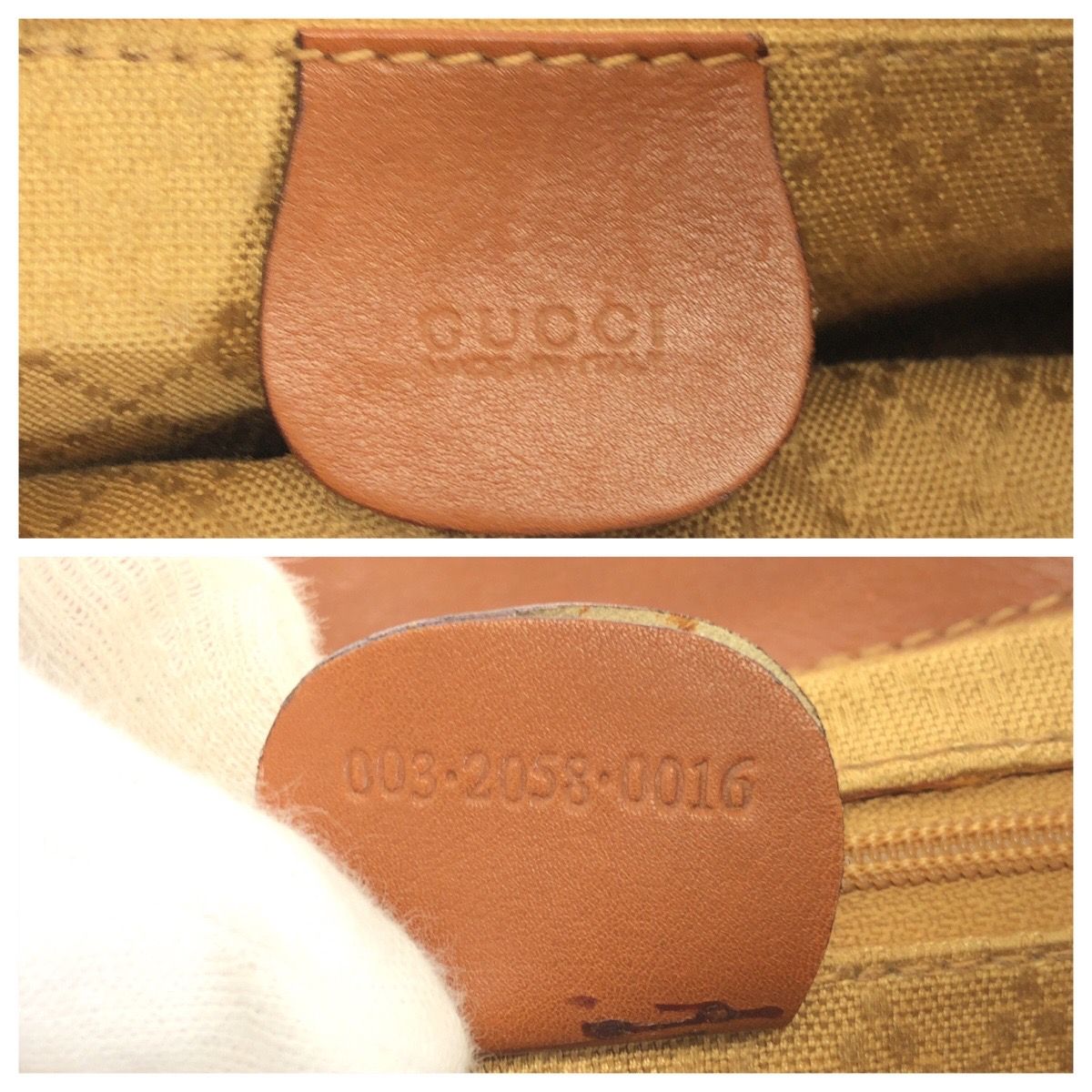 Gucci Vintage Bamboo Brown Gold Leather 003 Backpack — view 4