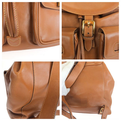 Gucci Vintage Bamboo Brown Gold Leather 003 Backpack — view 5